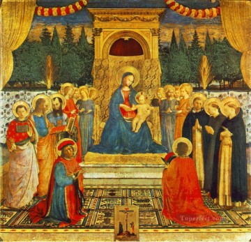 マドンナと子 聖人と磔刑 ルネサンス フラ・アンジェリコ Oil Paintings